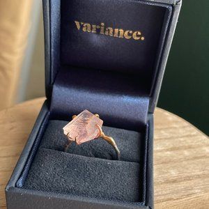 Large Raw Morganite Ring